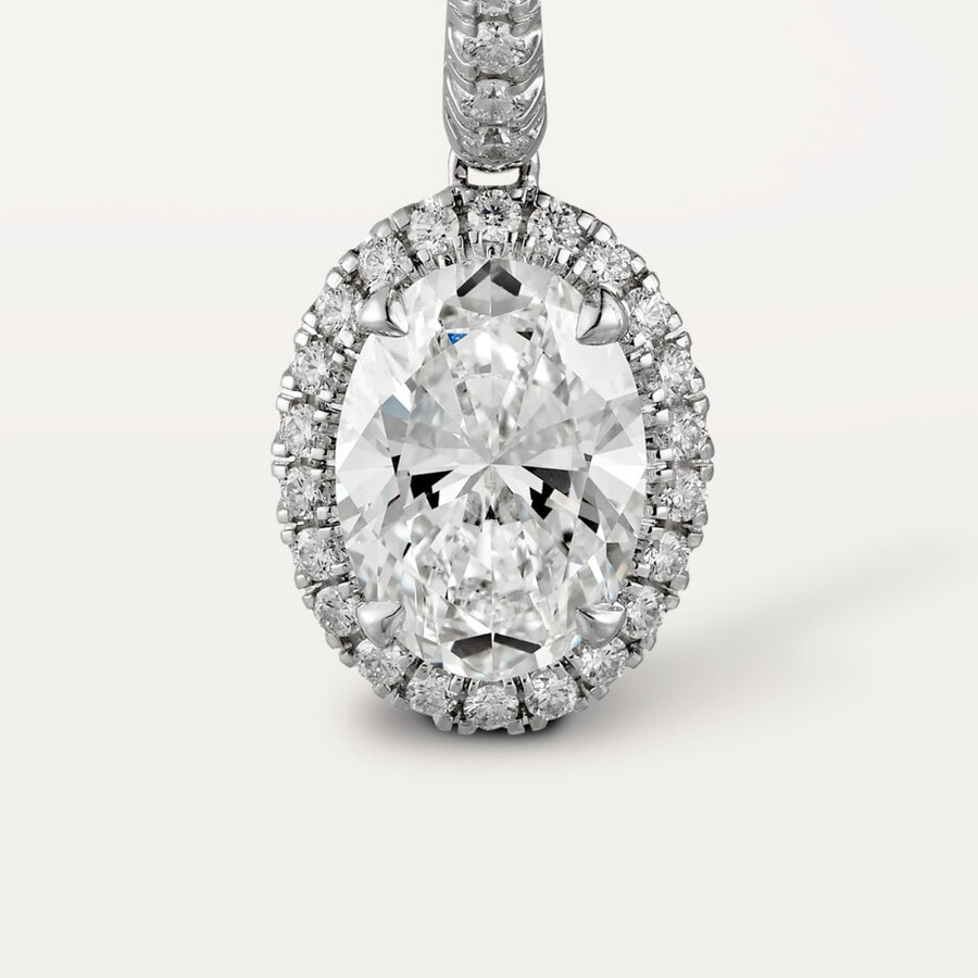 cartier destinée sleeper earrings 2 oval-cut diamonds paved