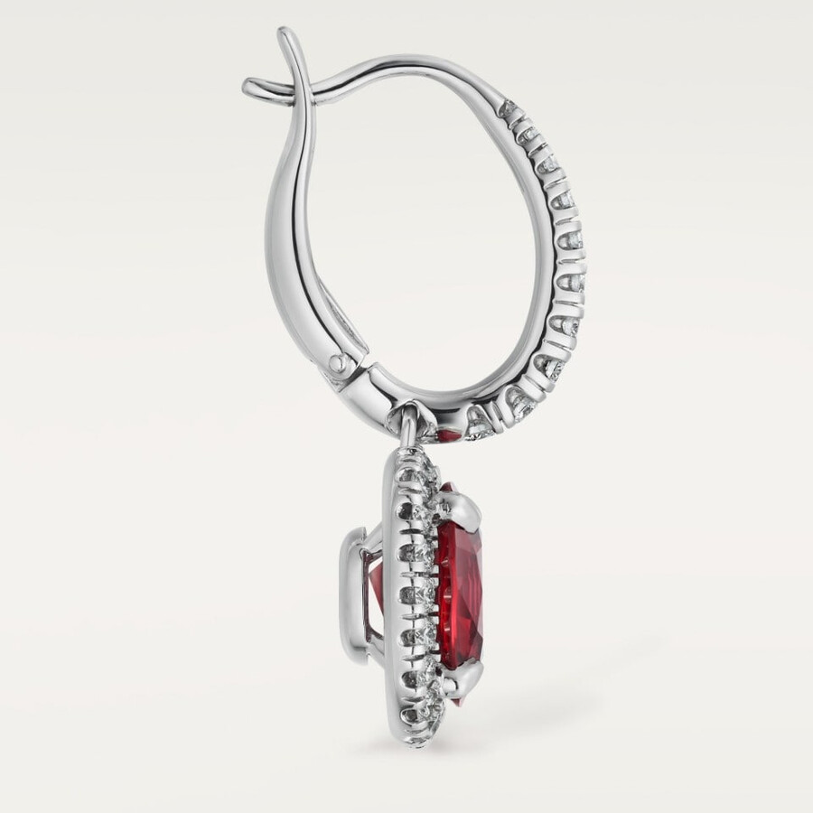 cartier destinée sleeper earrings 2 oval-cut rubies paved