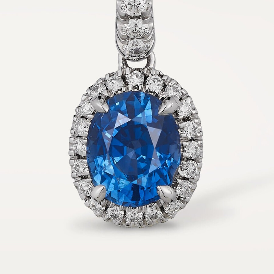 cartier destinée sleeper earrings 2 oval-cut sapphires paved