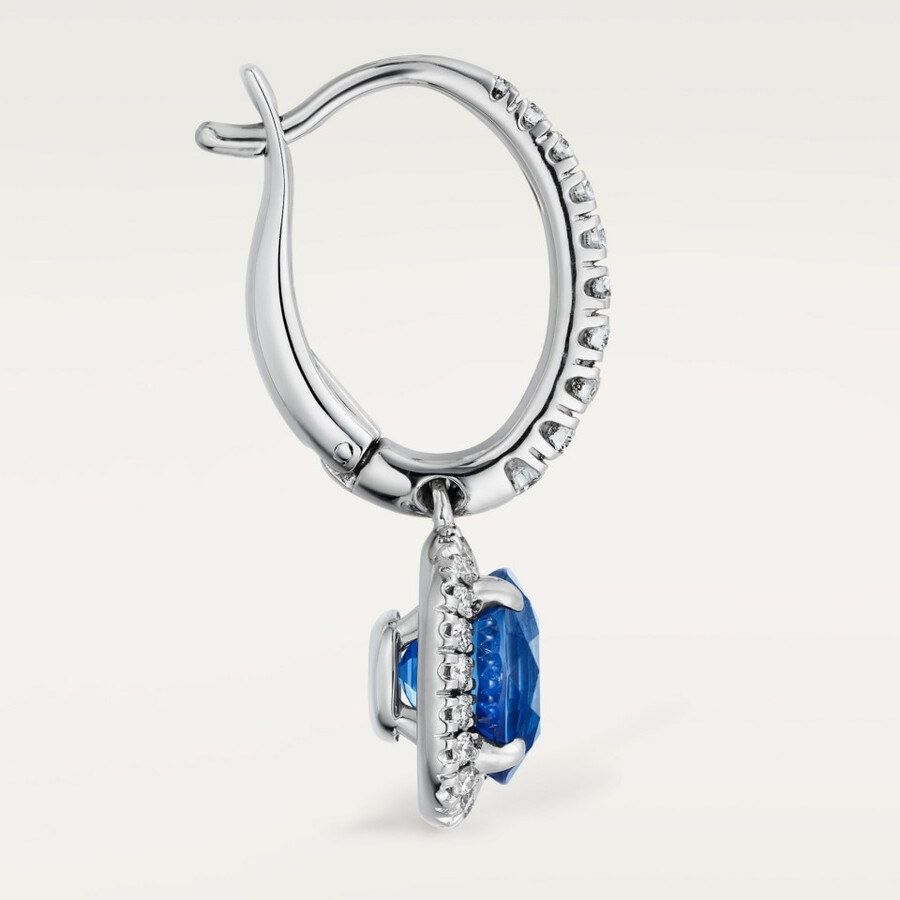 cartier destinée sleeper earrings 2 oval-cut sapphires paved