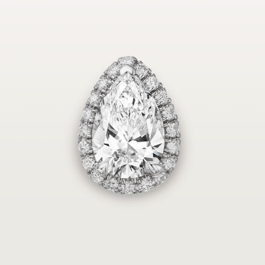 cartier destinée stud earrings 2 pear-shaped diamonds paved