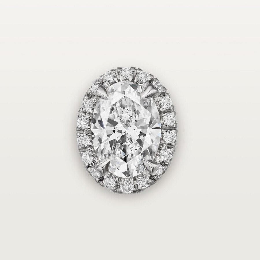 cartier destinée stud earrings 2 oval-cut diamonds paved
