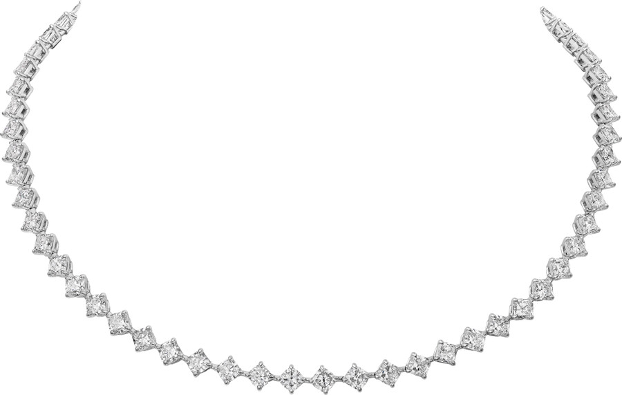 lignes essentielles necklace cushion-cut diamonds