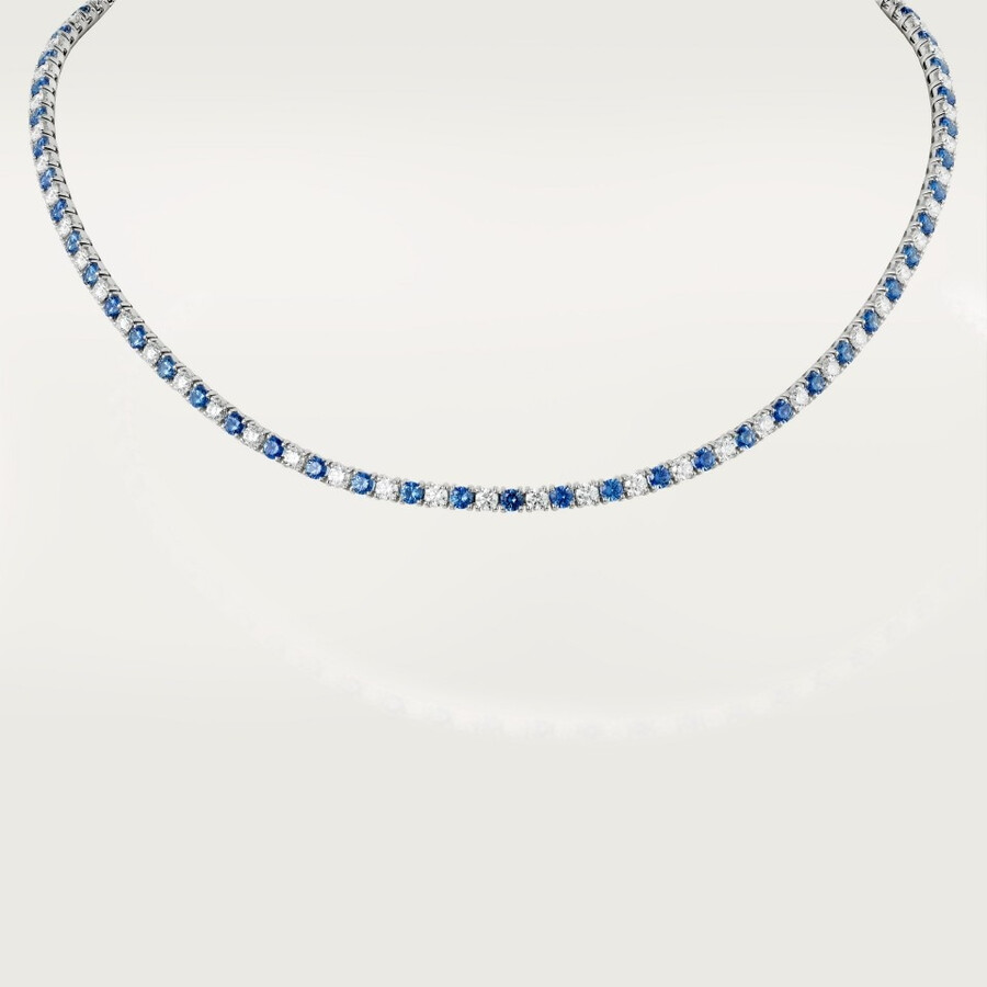 essential lines necklace brilliant-cut sapphires and diamonds