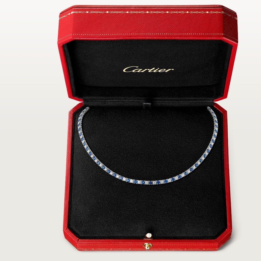 essential lines necklace brilliant-cut sapphires and diamonds