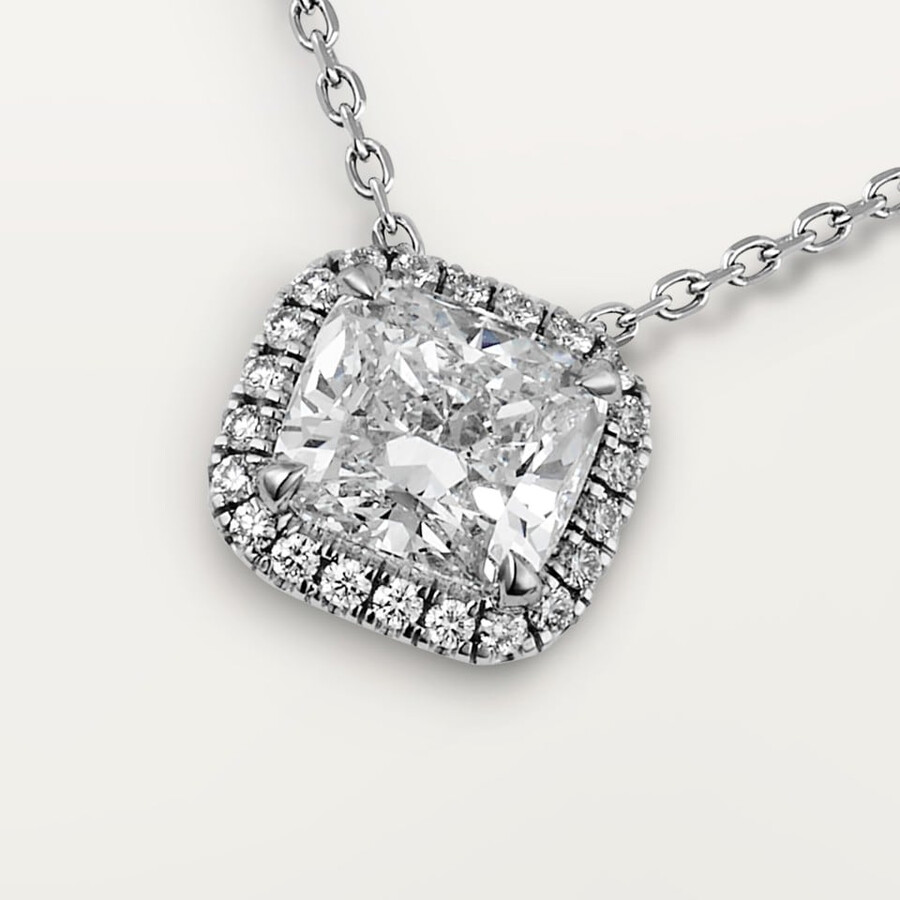 cartier destinée pendant cushion-cut diamond paved