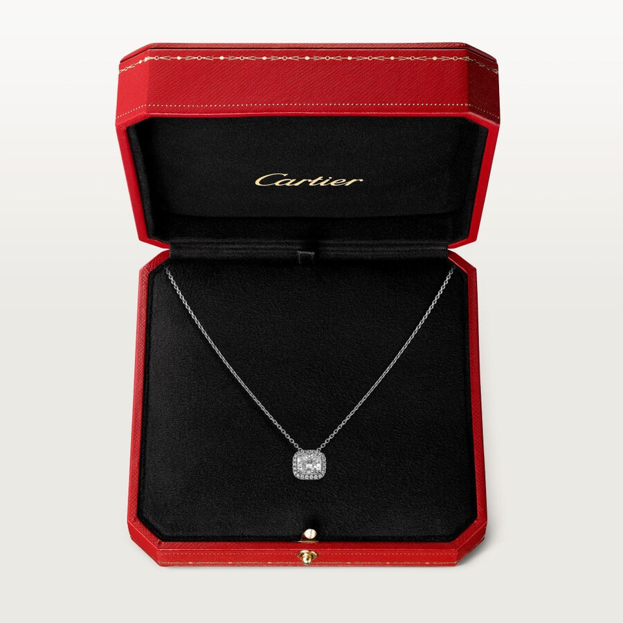cartier destinée pendant cushion-cut diamond paved