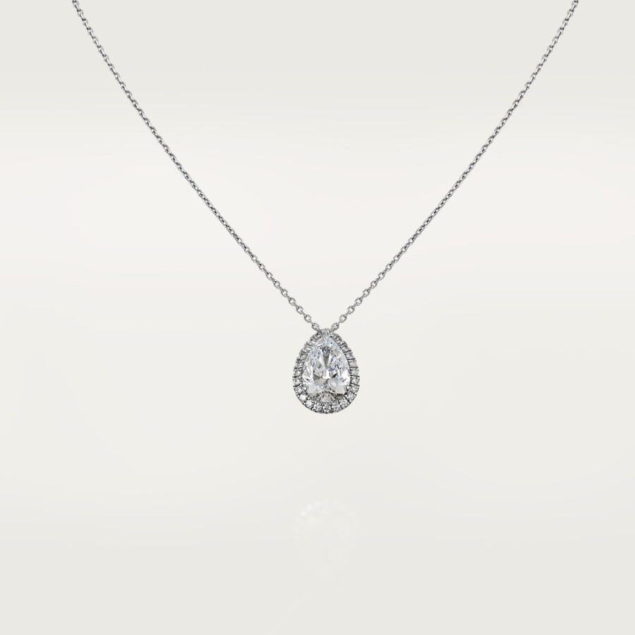 cartier destinée pendant pear-shaped diamond paved