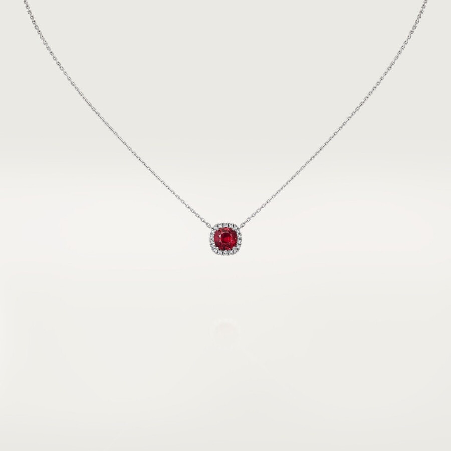 cartier destinée pendant cushion-cut ruby paved