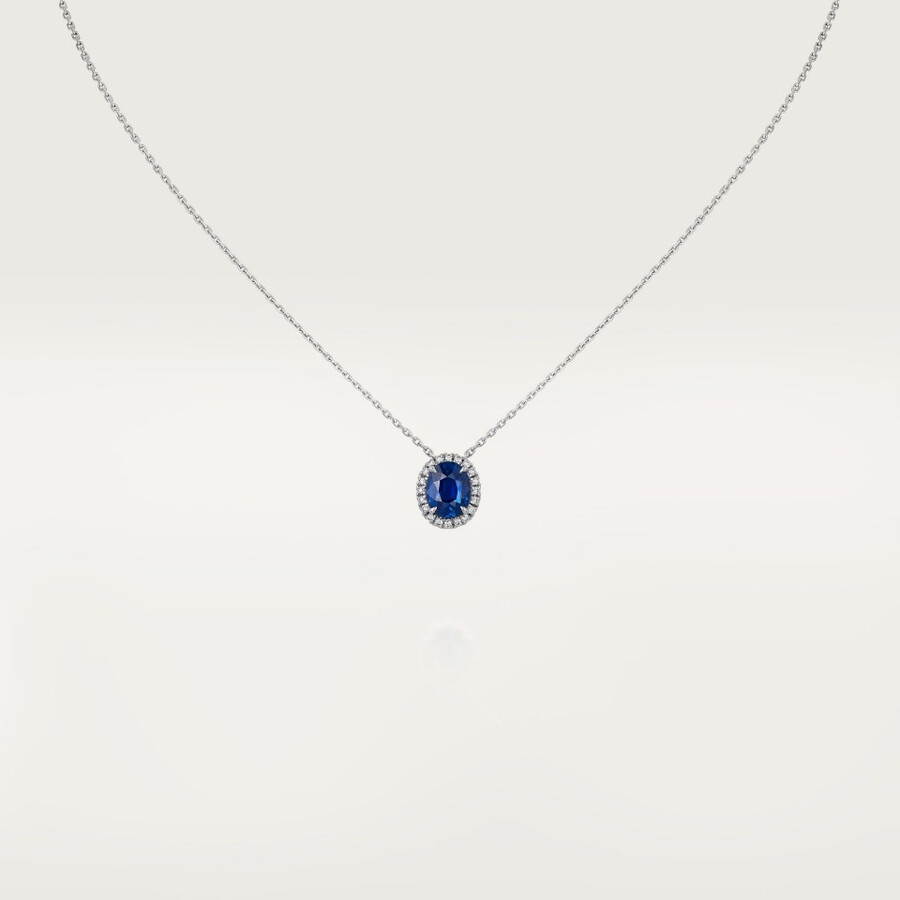 cartier destinée pendant oval-cut sapphire paved