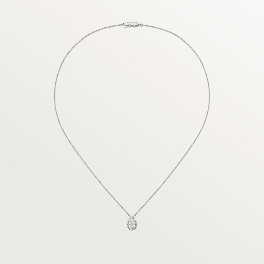 cartier destinée pendant pear-shaped diamond paved