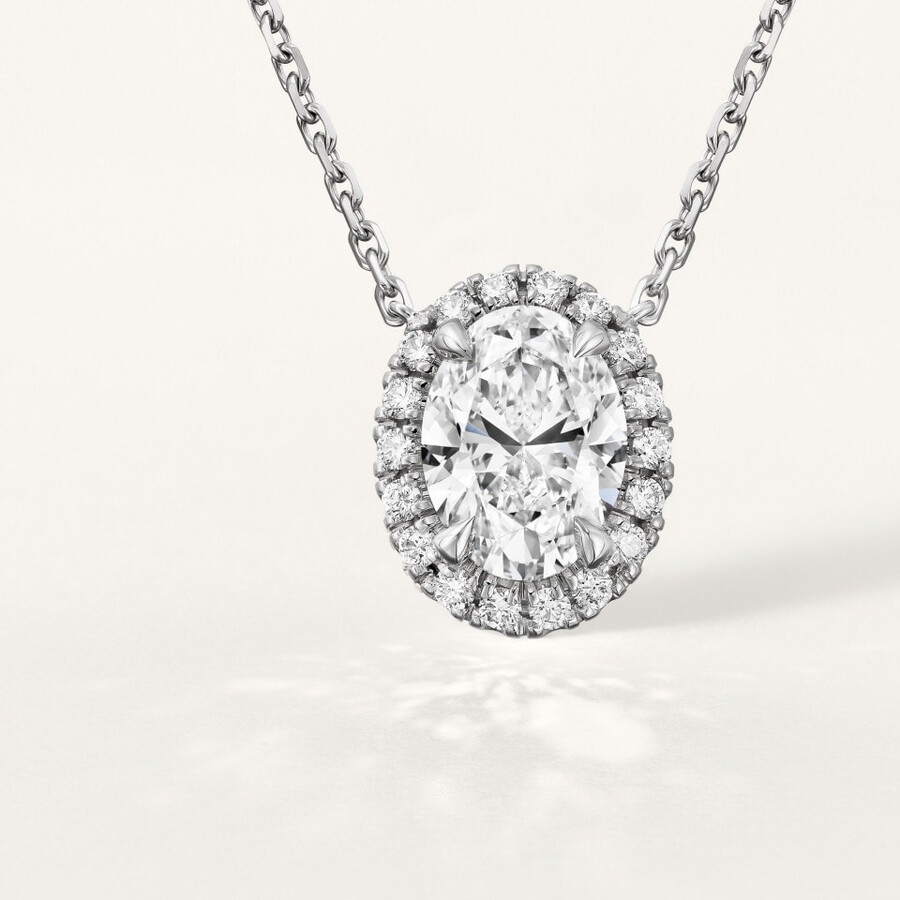 cartier destinée pendant oval-cut diamond paved