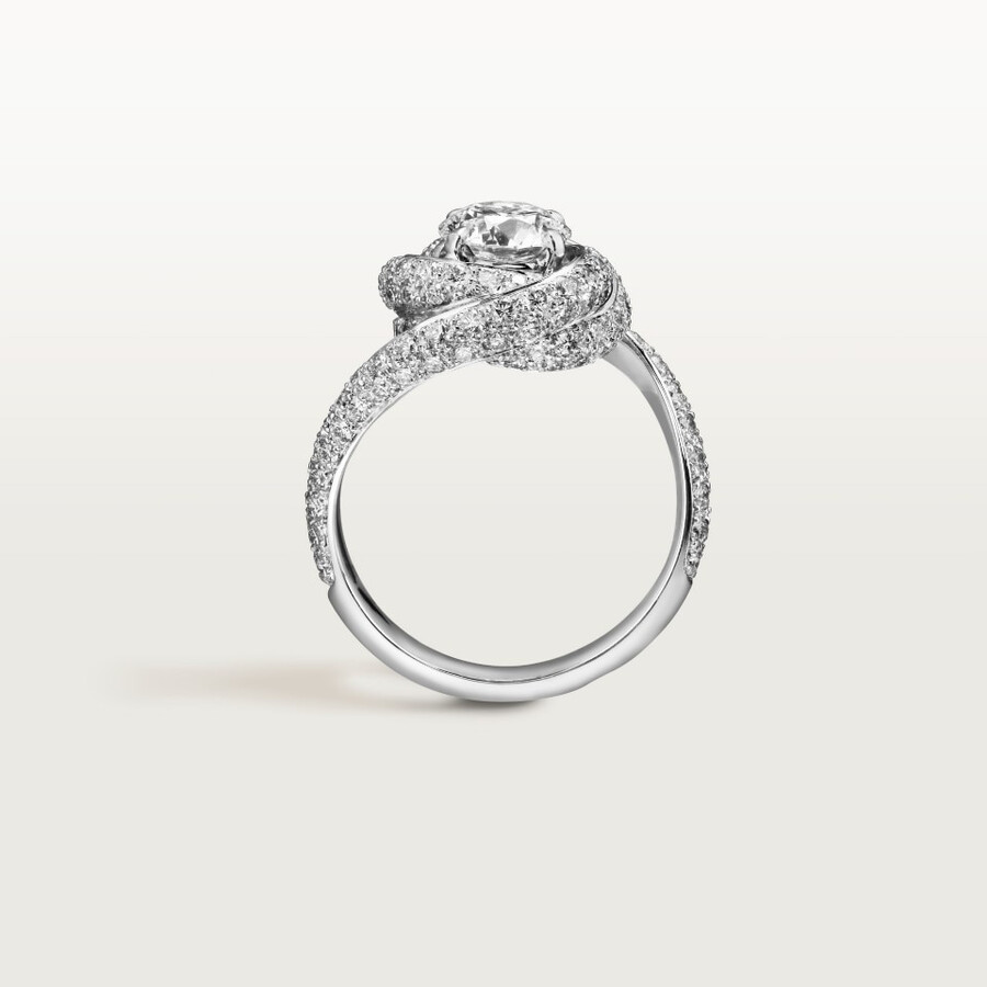 trinity ruban solitaire brilliant-cut diamond paved