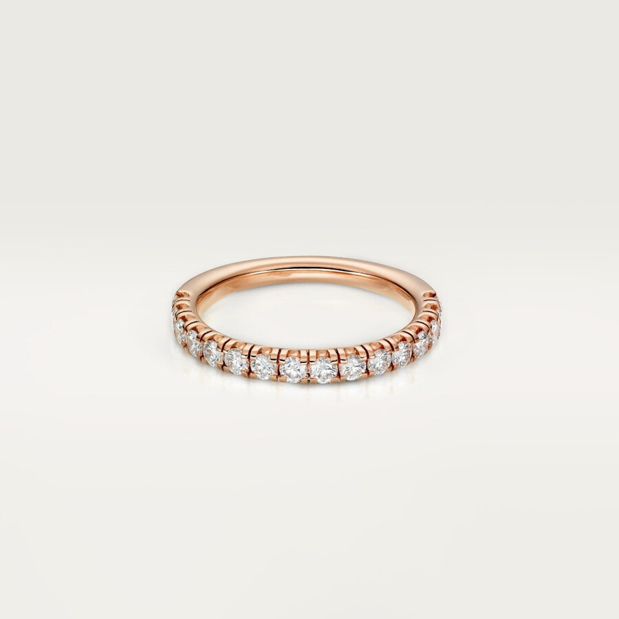 etincelle de cartier wedding band 2 mm width semi-paved