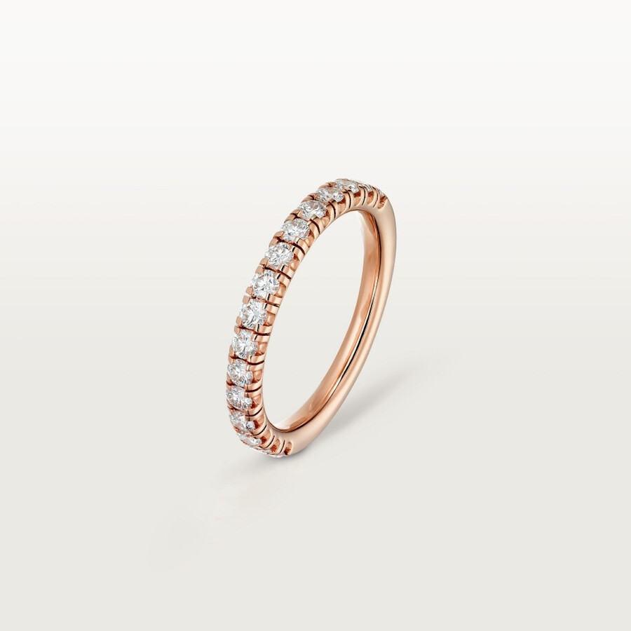 etincelle de cartier wedding band 2 mm width semi-paved