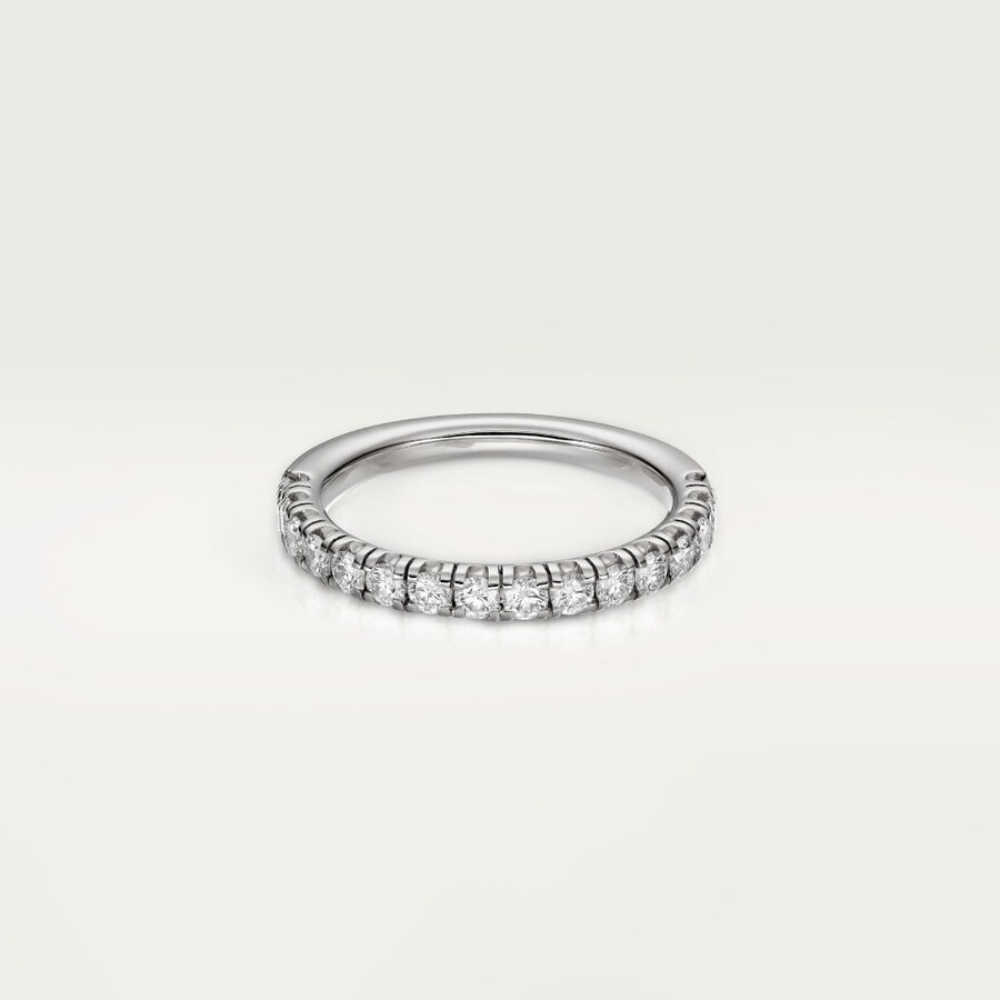 etincelle de cartier wedding band 2 mm width semi-paved