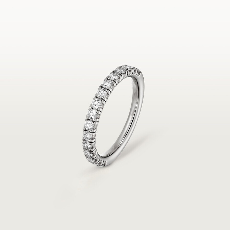 etincelle de cartier wedding band 2 mm width semi-paved