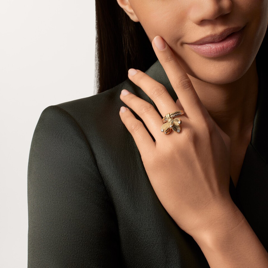 grain de café ring diamonds