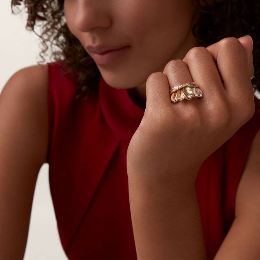 grain de café ring diamonds