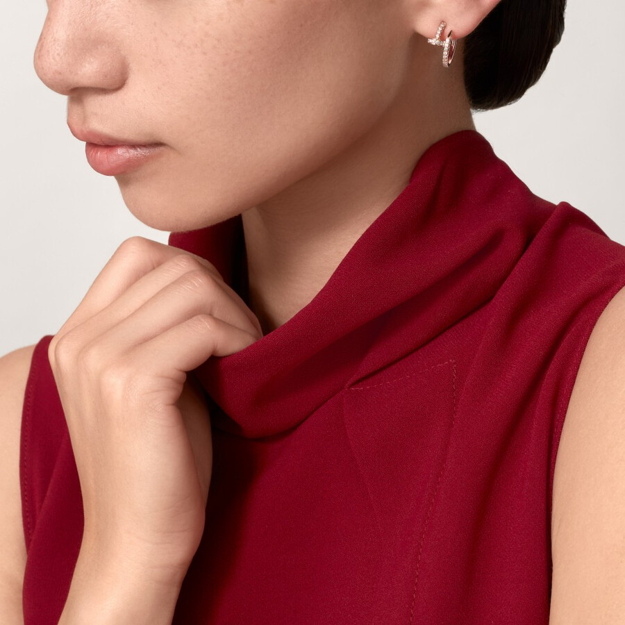 juste un clou hoop earrings small model paved