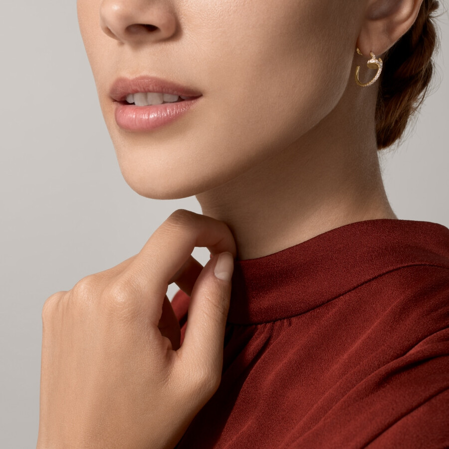 juste un clou hoop earrings small model paved