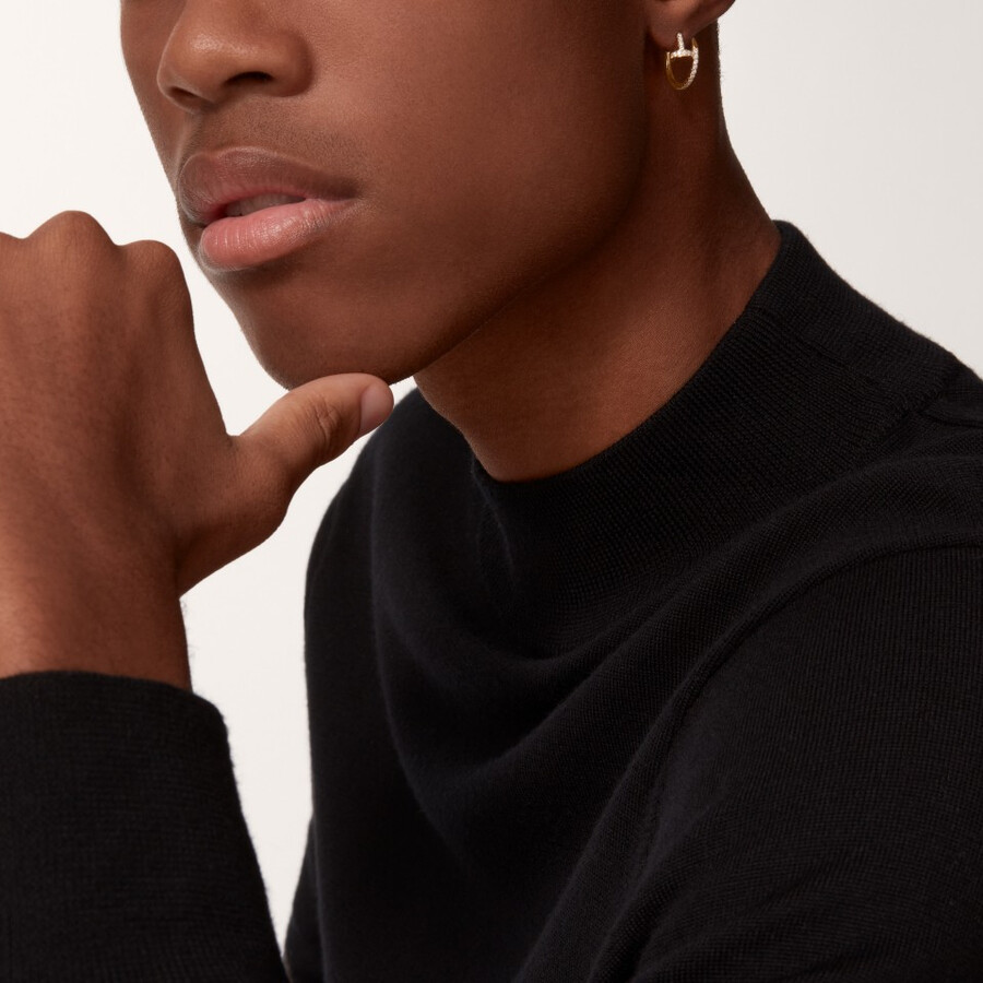 juste un clou hoop earrings small model paved