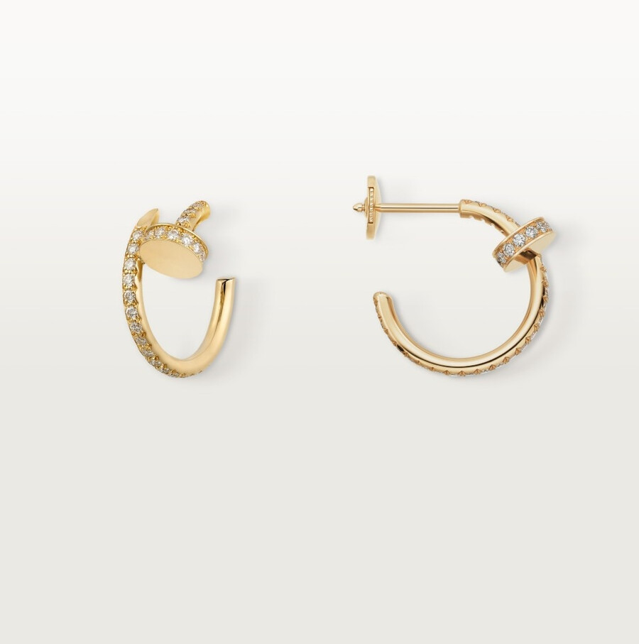 juste un clou hoop earrings small model paved
