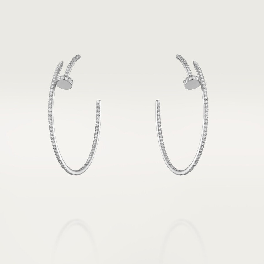 juste un clou hoop earrings large model paved
