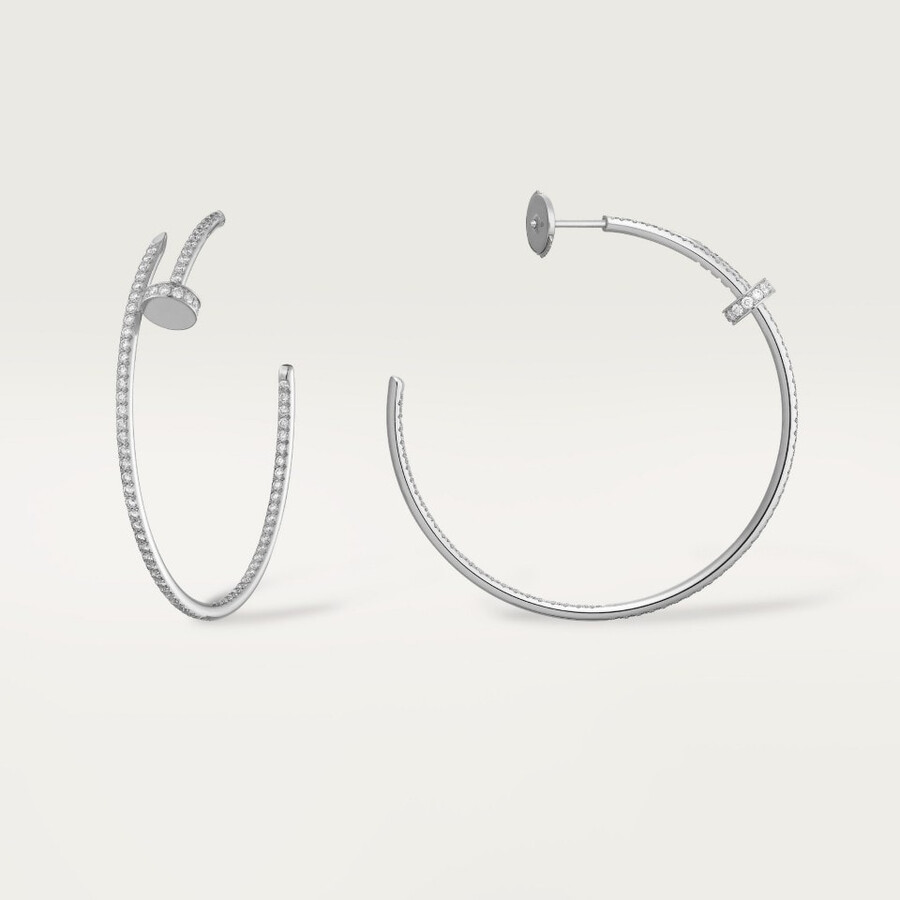 juste un clou hoop earrings large model paved