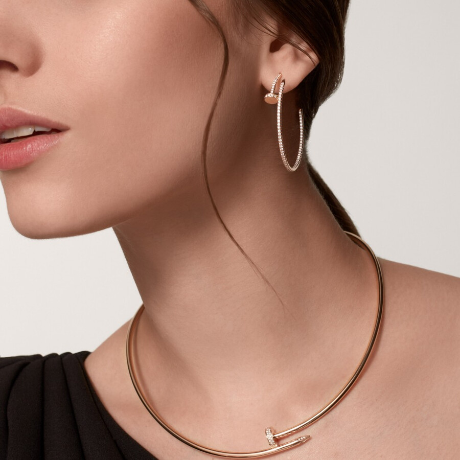 juste un clou hoop earrings large model paved