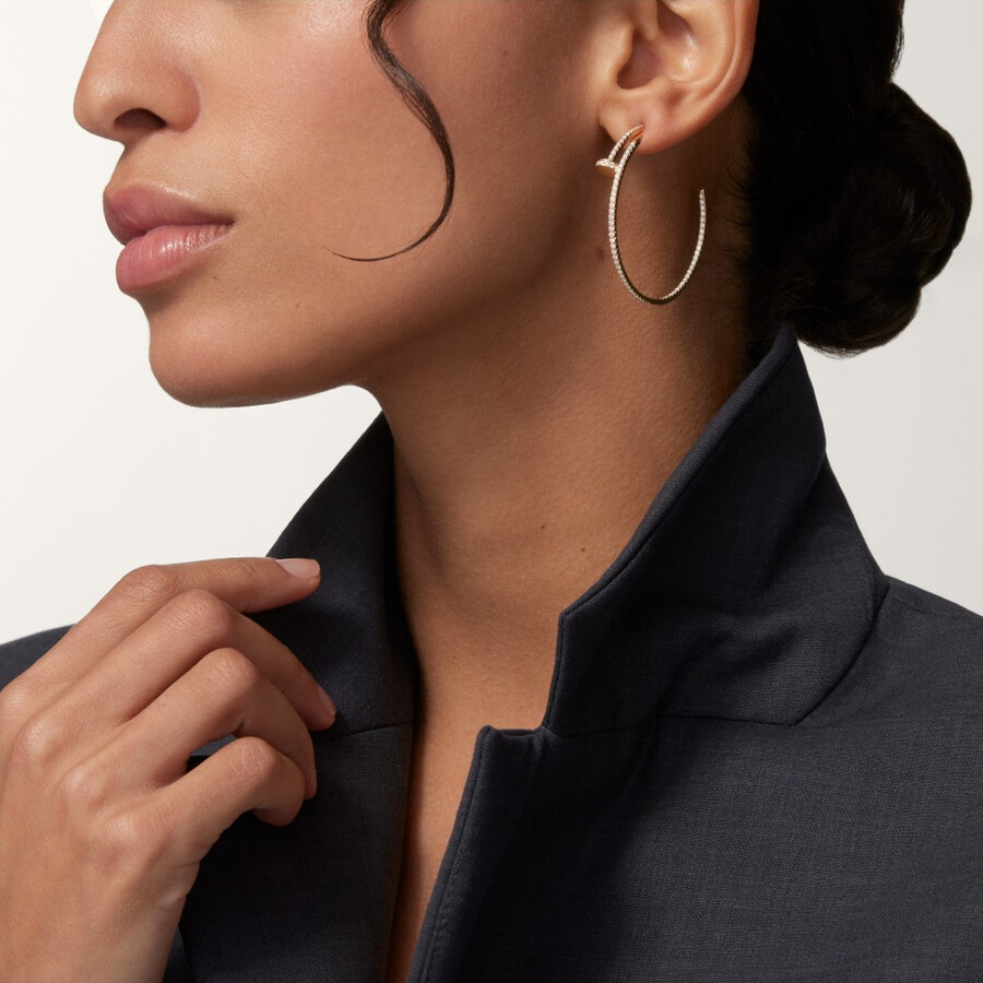 juste un clou hoop earrings large model paved