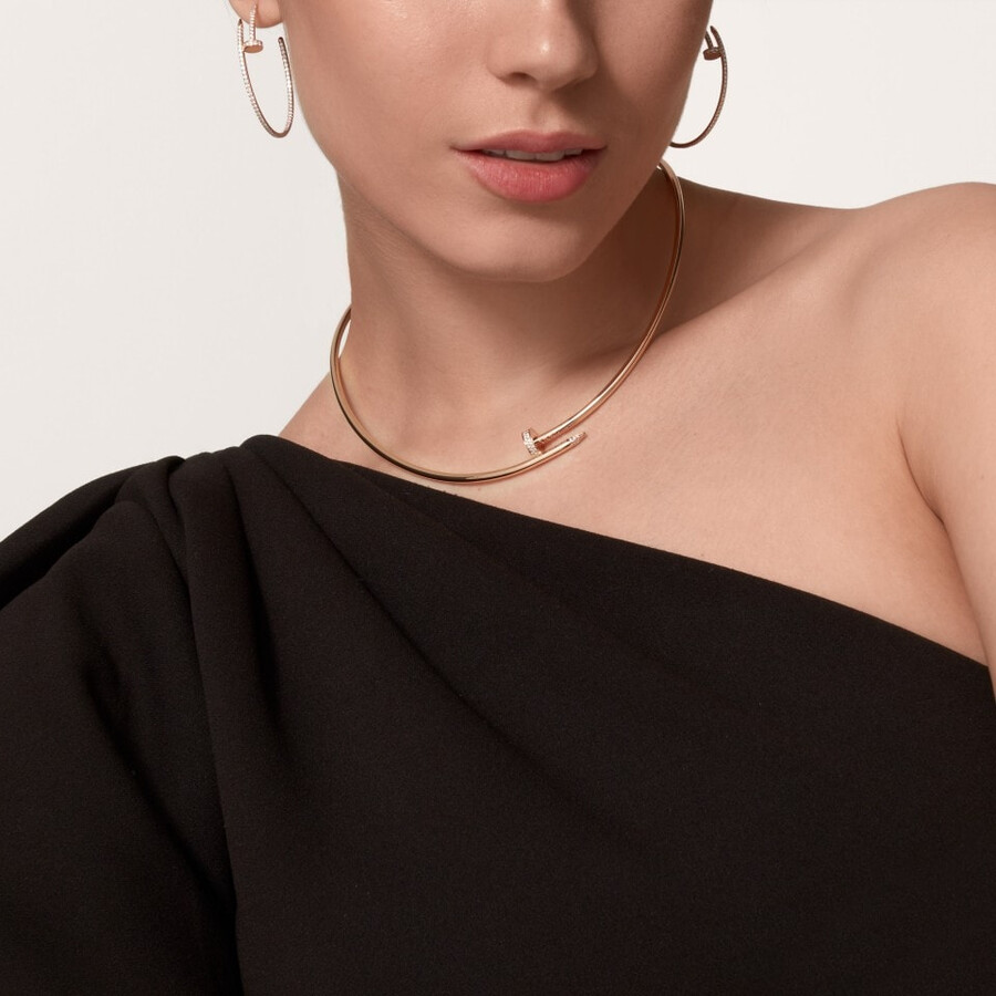 juste un clou torque necklace small model diamonds