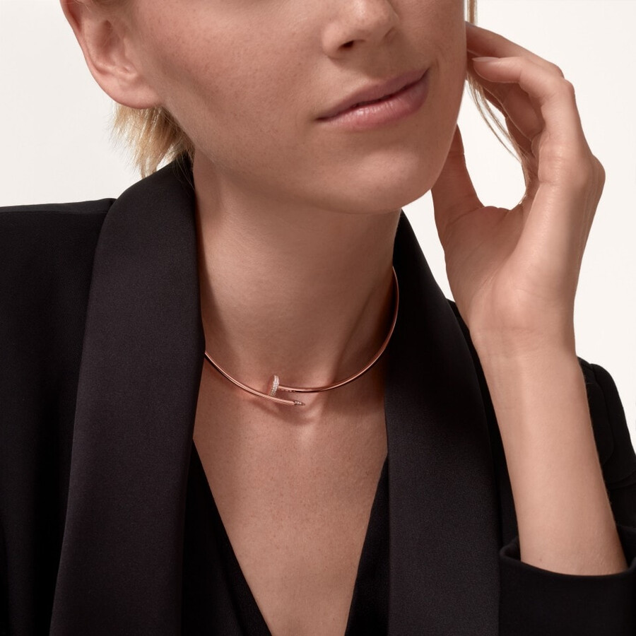 juste un clou torque necklace small model diamonds