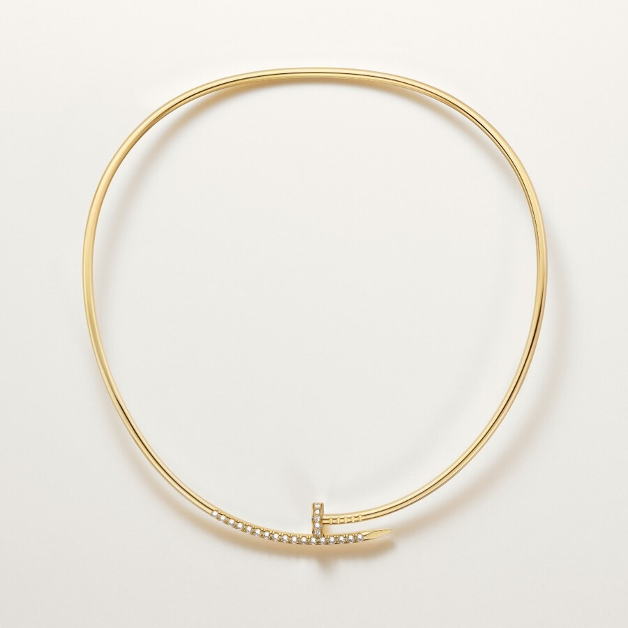 juste un clou torque necklace small model reverse-set diamonds