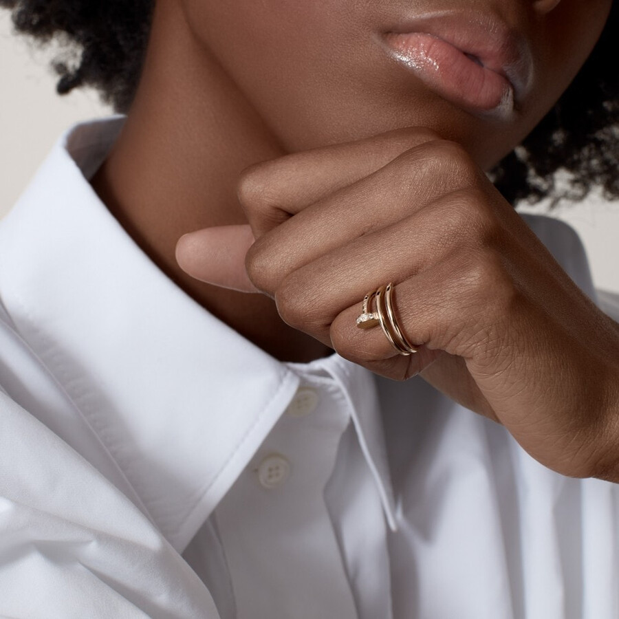 juste un clou ring double diamonds