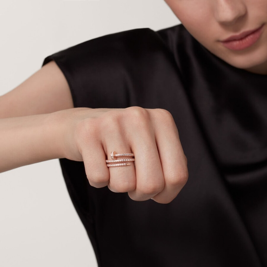 juste un clou ring double half-paved