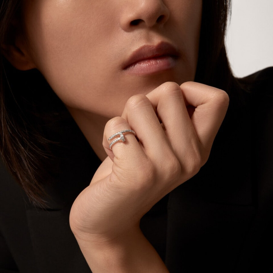 juste un clou ring small model half-paved