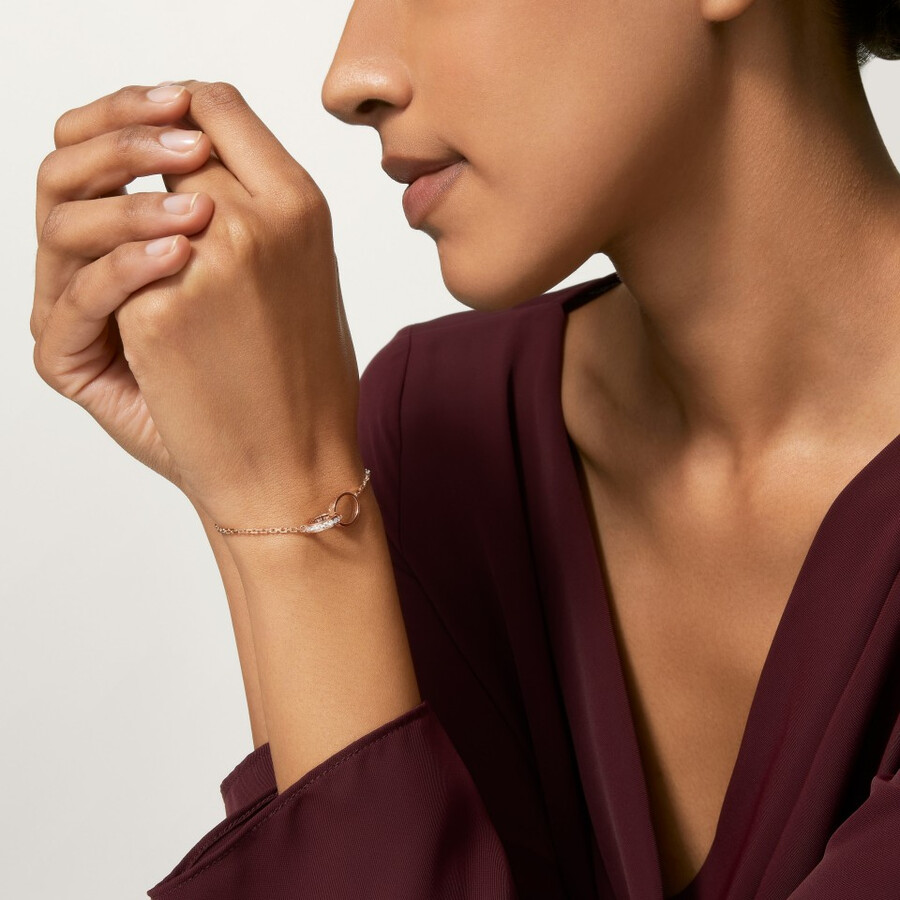 love bracelet on chain half-paved