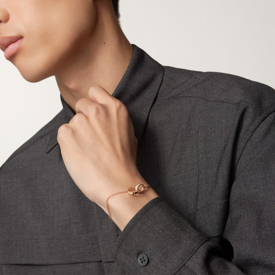 love bracelet on chain half-paved