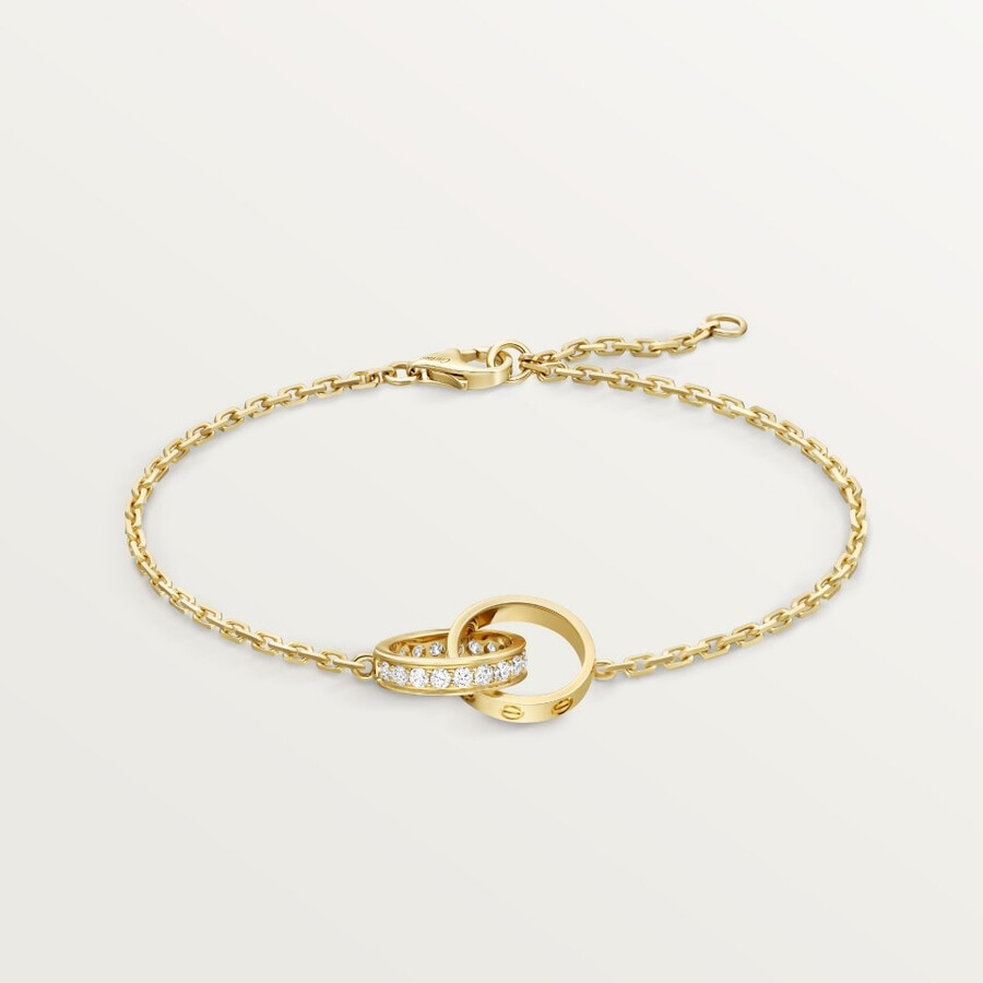 love bracelet on chain half-paved