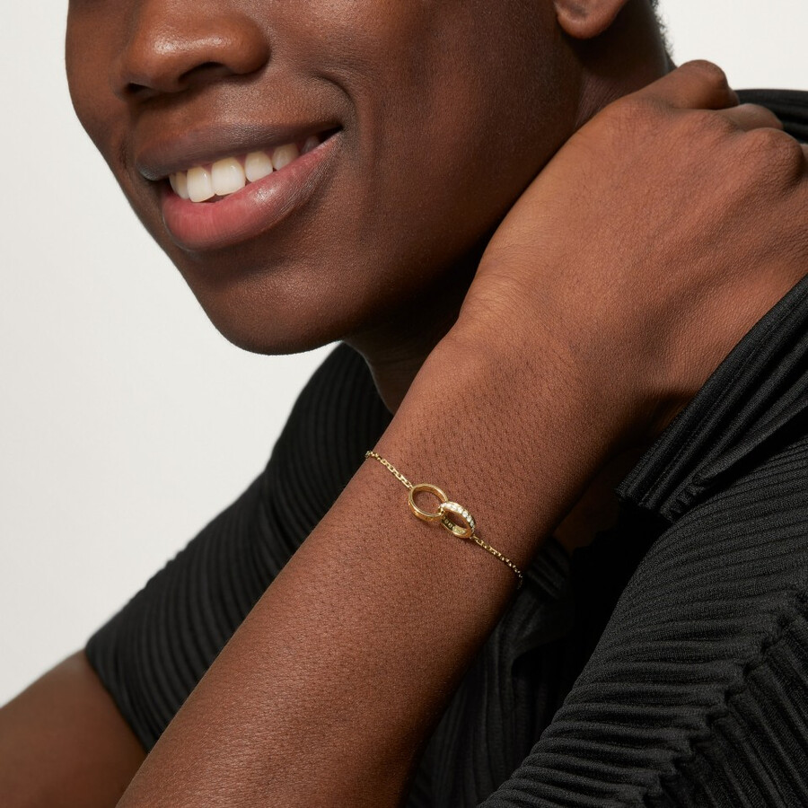 love bracelet on chain half-paved