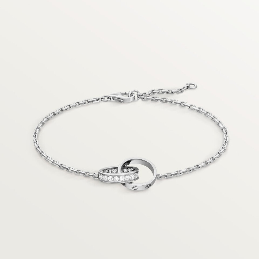 love bracelet on chain half-paved