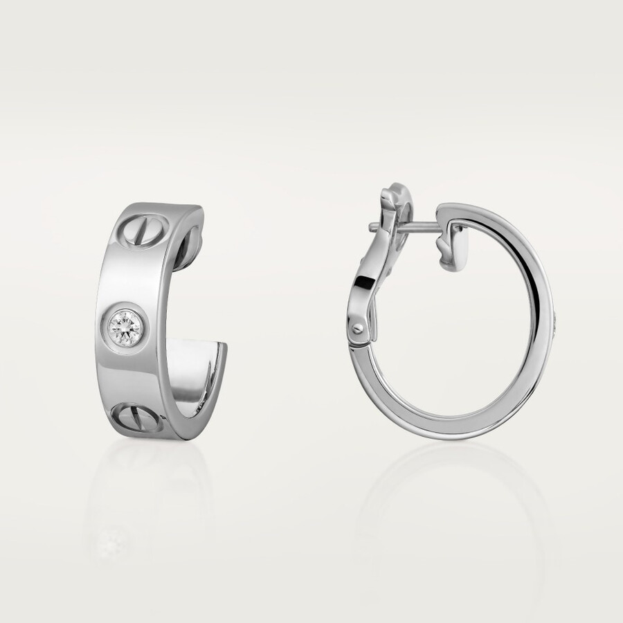 love hoop earrings classic model 2 diamonds