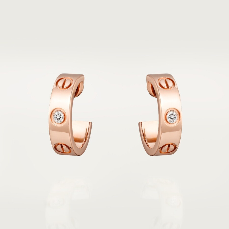 love hoop earrings classic model 2 diamonds