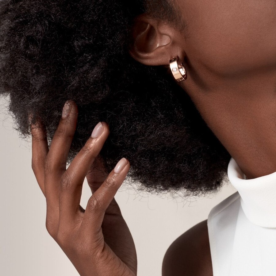 love hoop earrings classic model 2 diamonds
