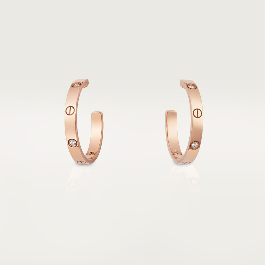 love hoop earrings medium model 6 diamonds