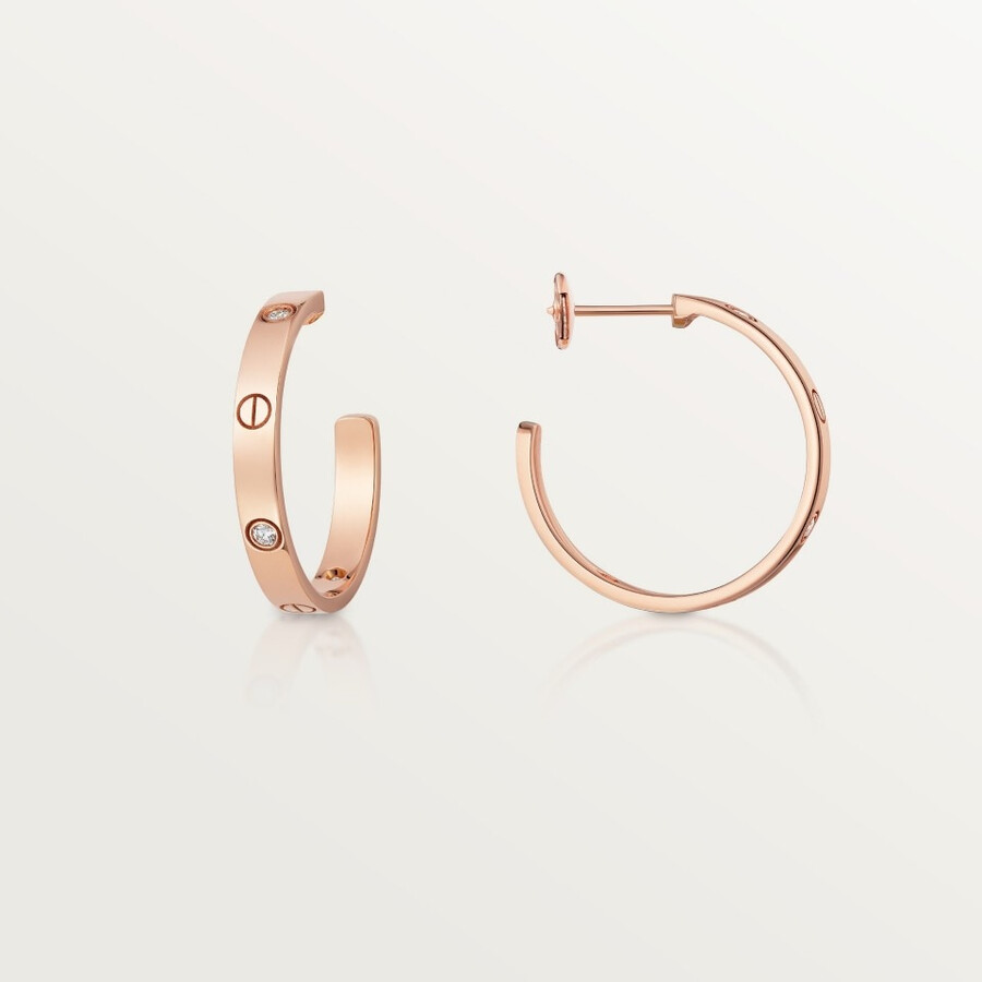 love hoop earrings medium model 6 diamonds