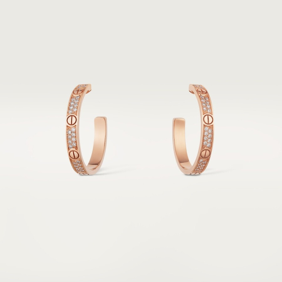 love hoop earrings medium model paved