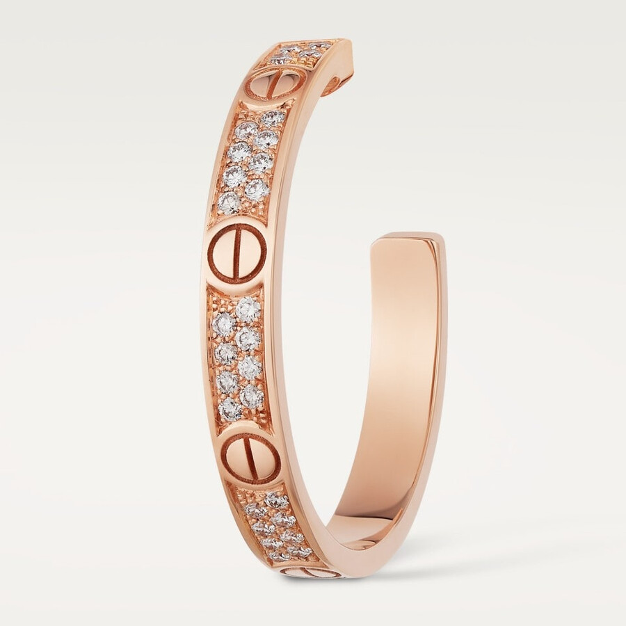love hoop earrings medium model paved