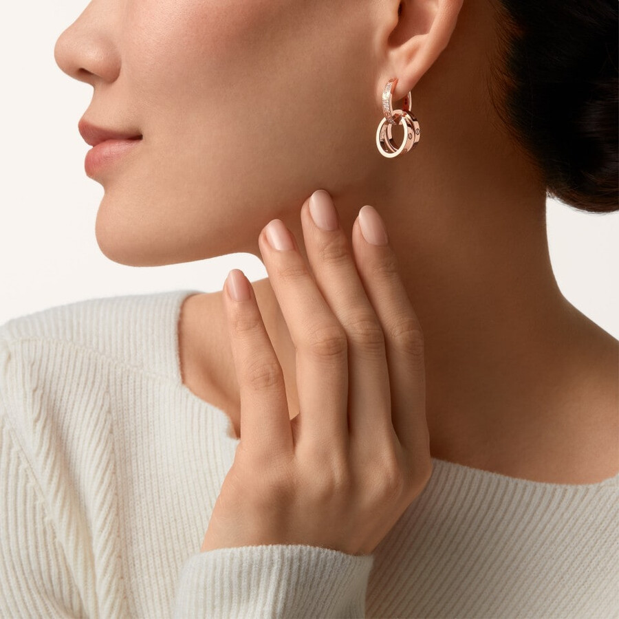 love earrings multiwear half-paved